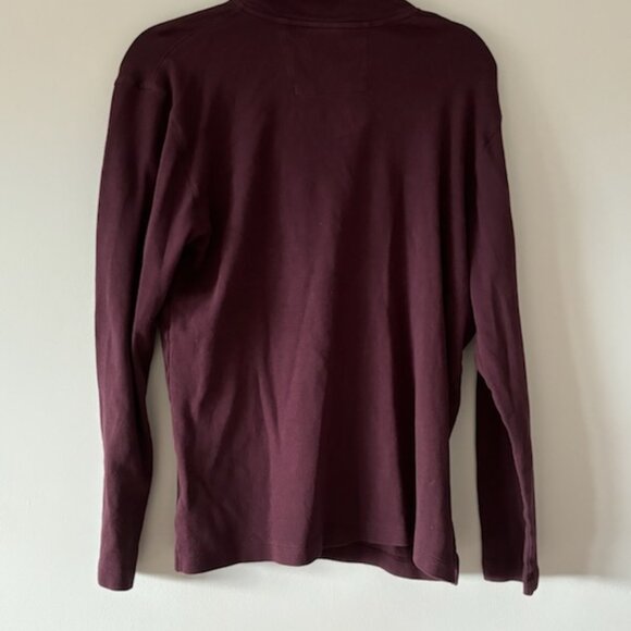 Banana Republic 100% cotton burgundy pullover with zipper sweater Large - Picture 5 of 7